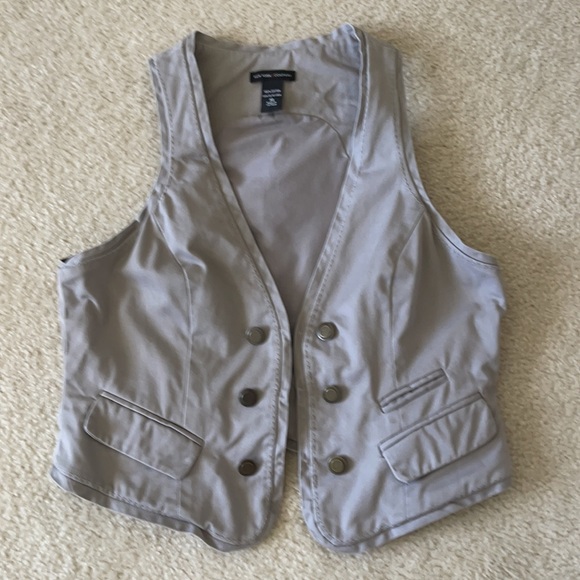 New York & Company 💯% Cotton Taupe Vest SZ 10 - Picture 11 of 14